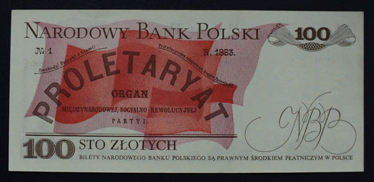 100 zł Ludwik WARYŃSKI 1988 UNC